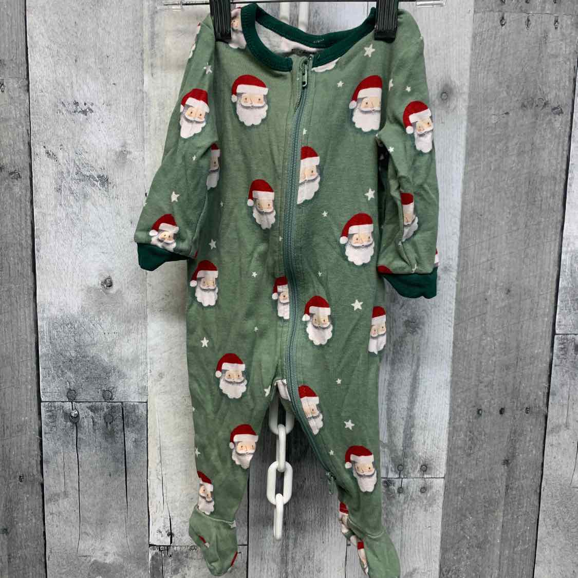 Size 3 Months Green Print B Brand Footy PJs