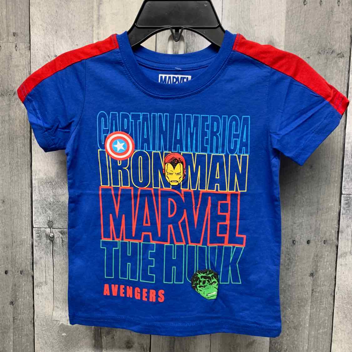 Size 4 Blue/Red Marvel T Shirt