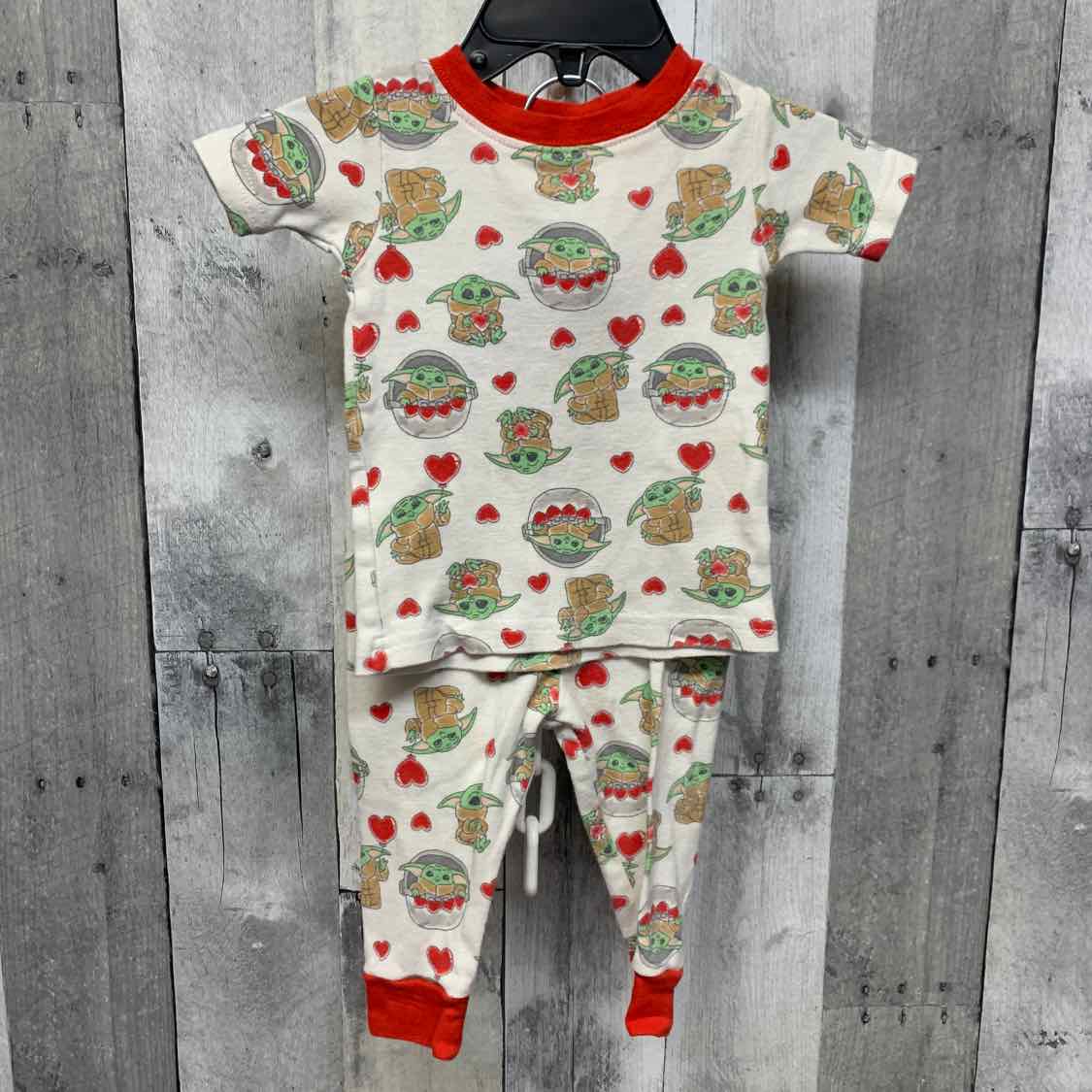 Size 12 Months White Print Star Wars 2pc PJs