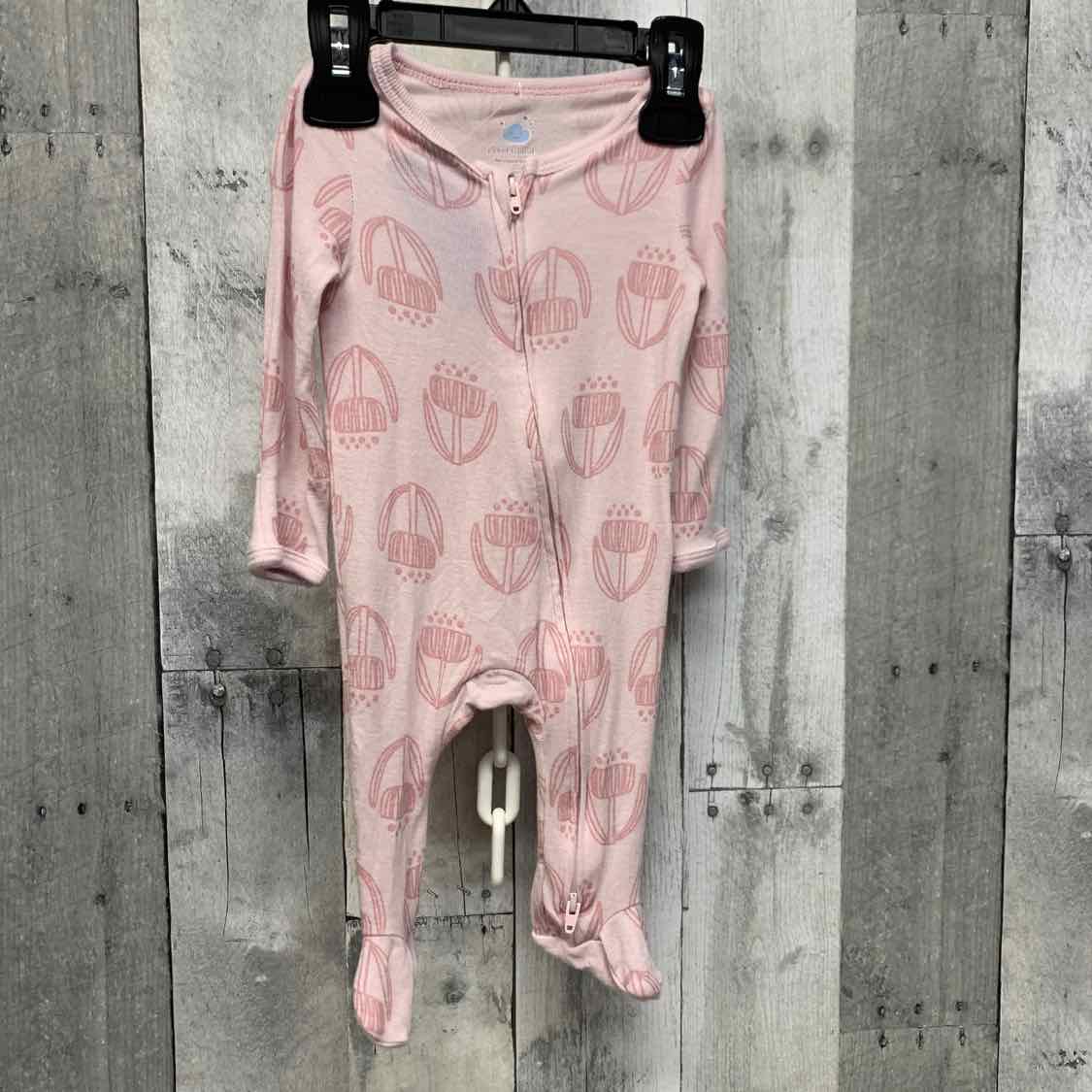 Size Newborn Pink Print Cloud Island Footy PJs