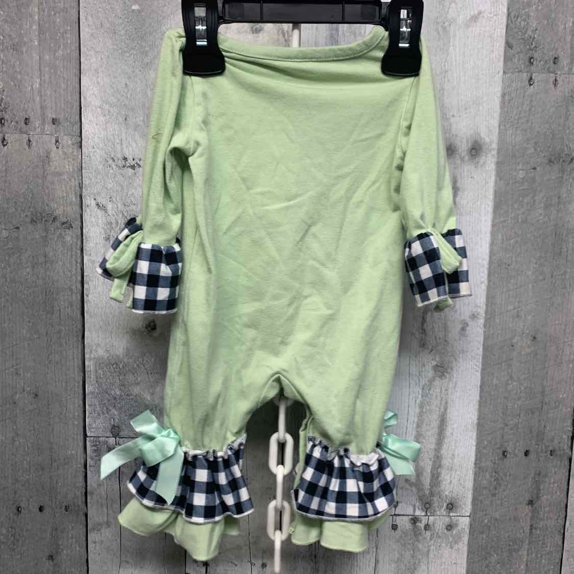 Size 0-3 Months Green Print Boutique Brand Romper