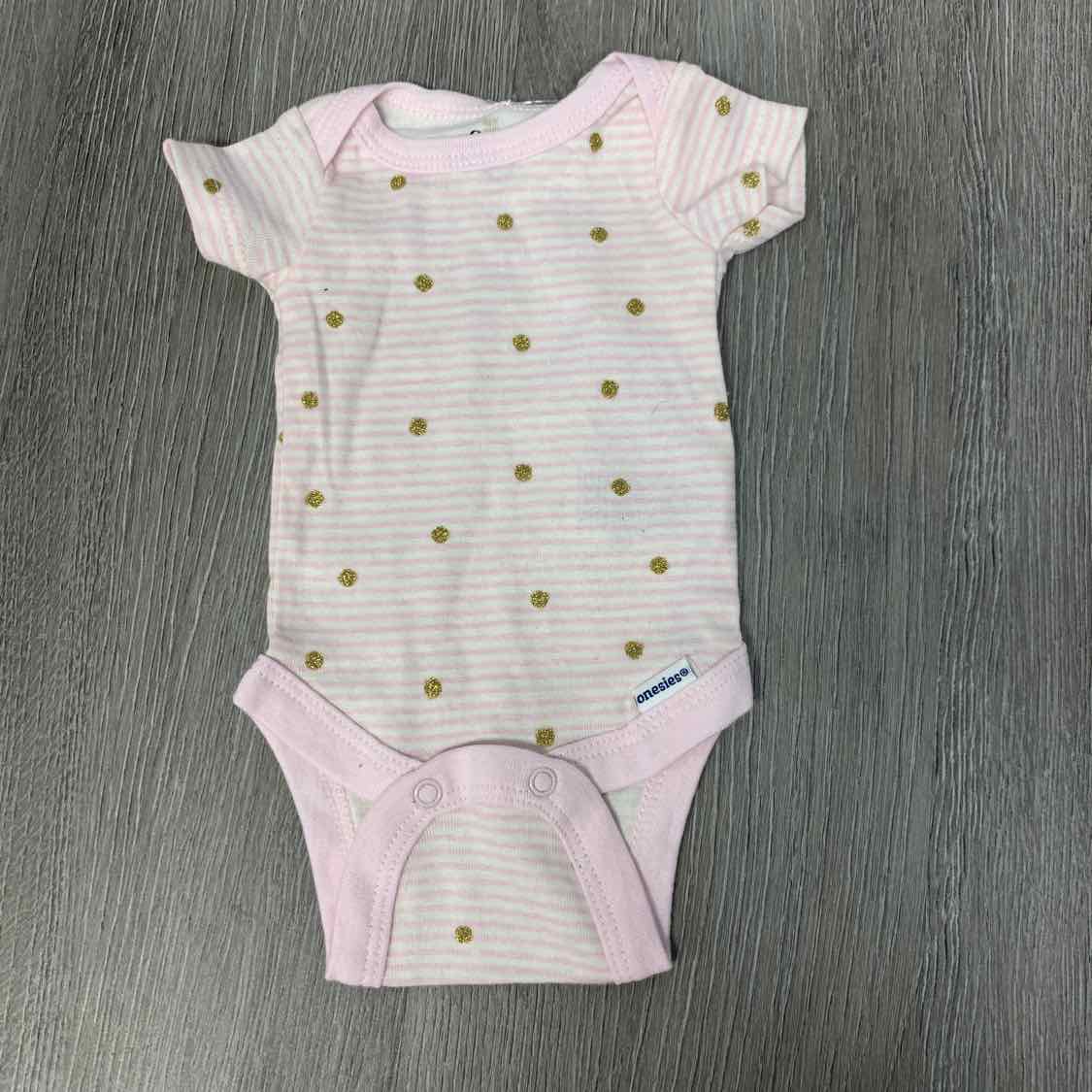 Size Preemie Pink/Gold Gerber Bodysuit - OodlesCB