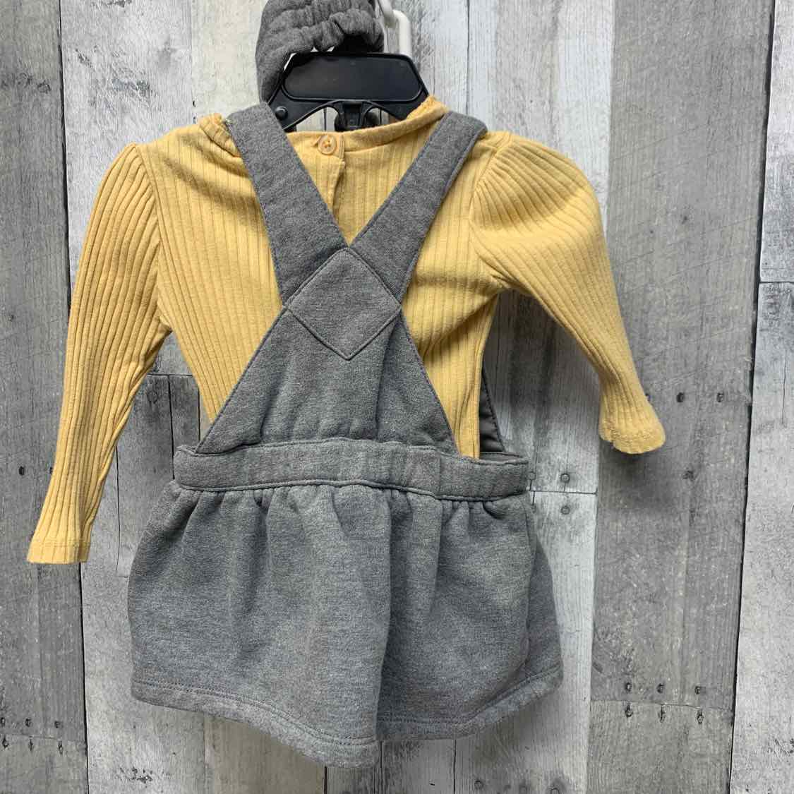 Size 6-9 Months Yellow/Gray Little Lass Shirt/Jumper