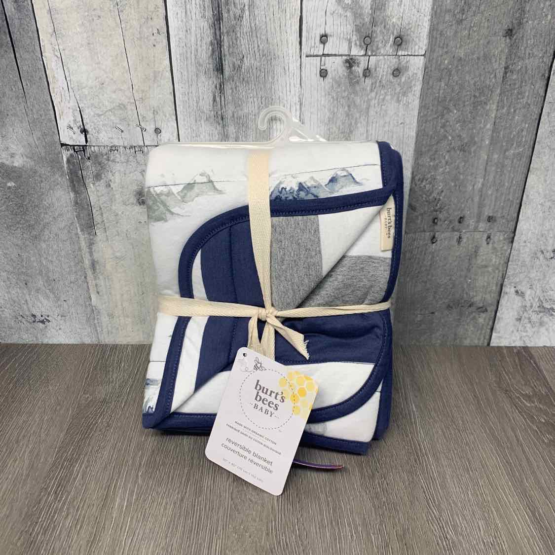 Name Brand White/Blue Blanket