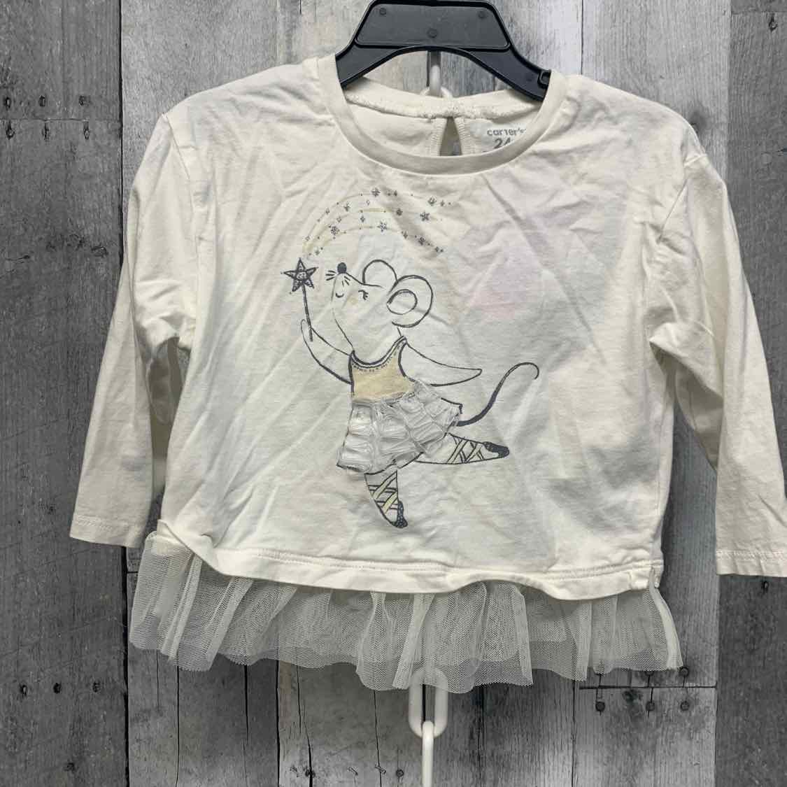 Size 24 Months White Graphic Carter's Long Sleeve Shirt