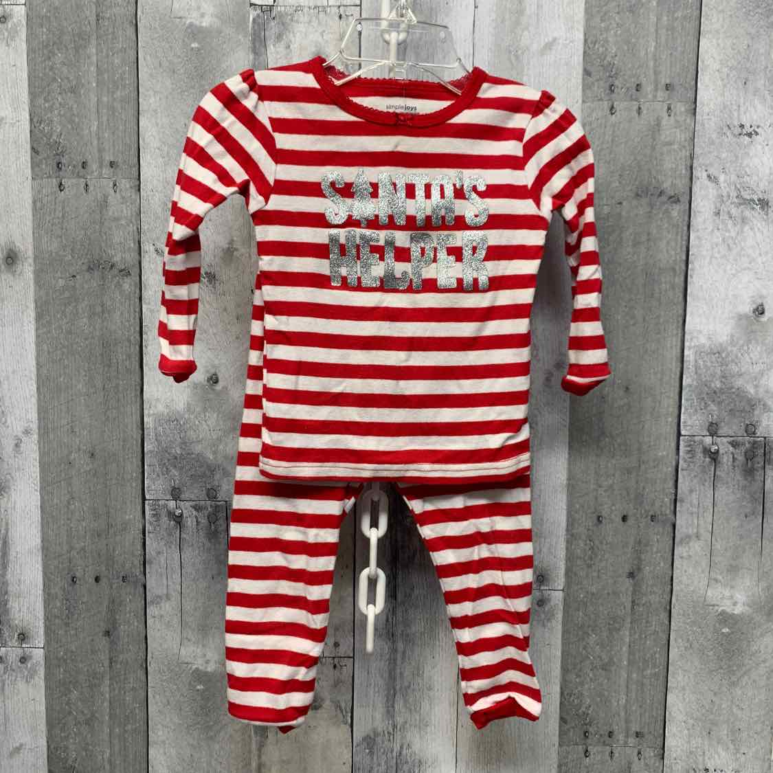 Size 18 Months Red/White Simple Joys 2pc PJs