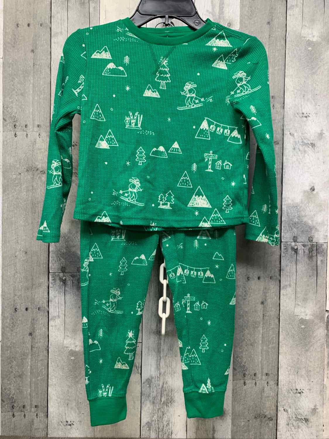 Size 4/5 Green Holiday Brands 2pc PJs