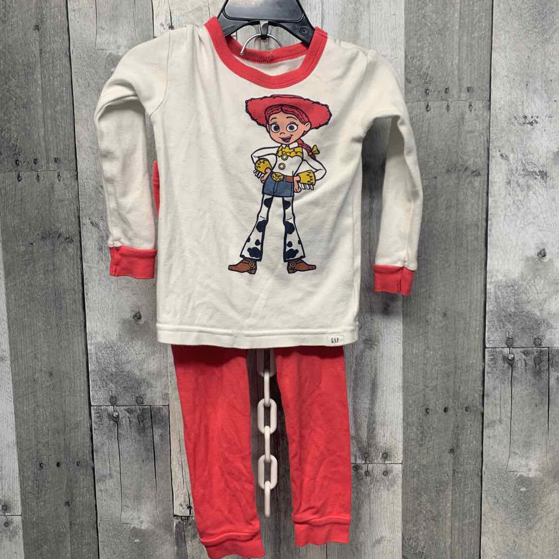 Size 2 White/Pink Gap 2pc PJs