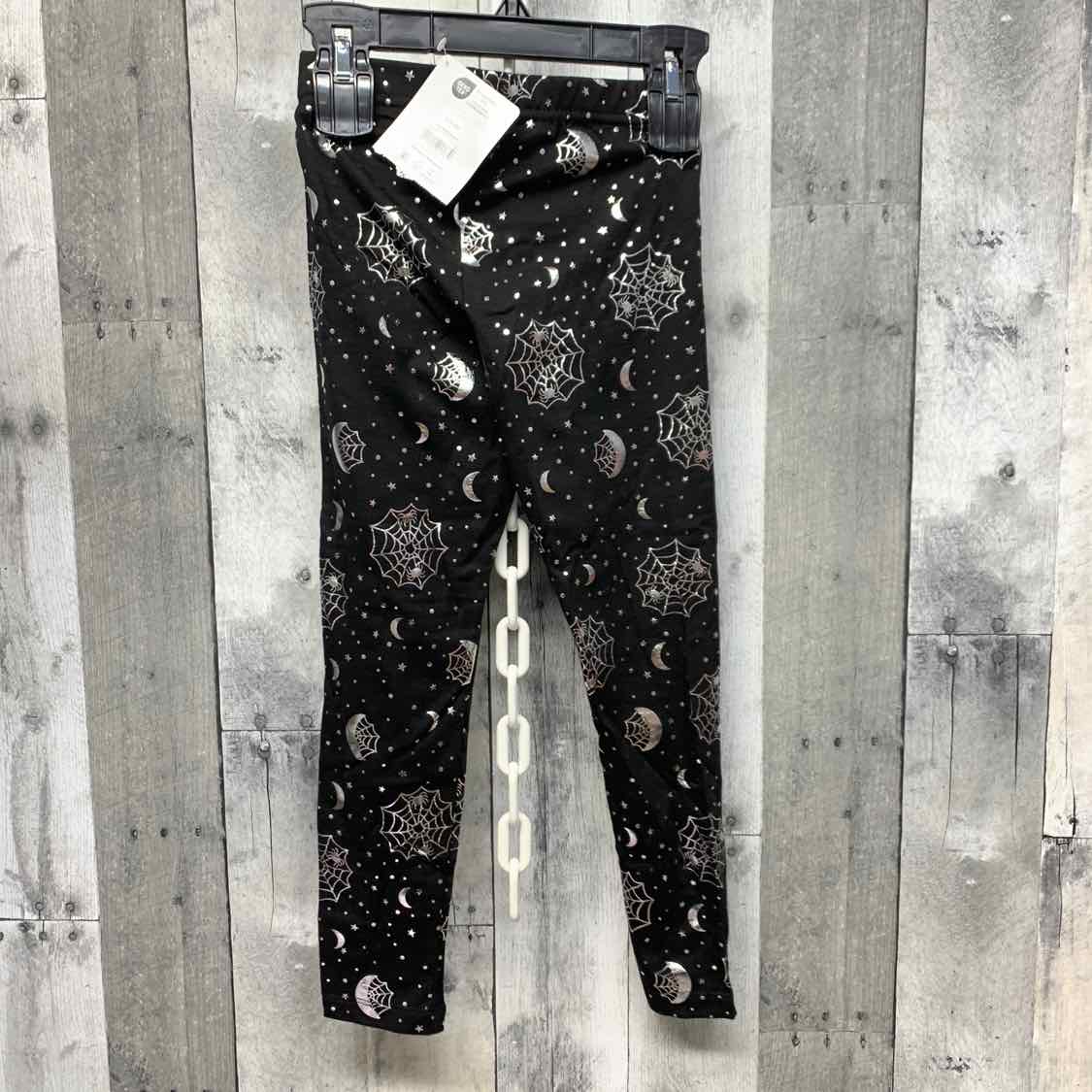 Size 6/6X Black/Silver Holiday Brands Leggings