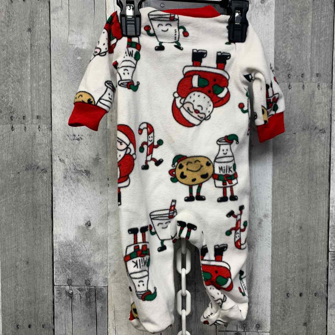 Size 3 Months Red Print Carter's Footy PJs
