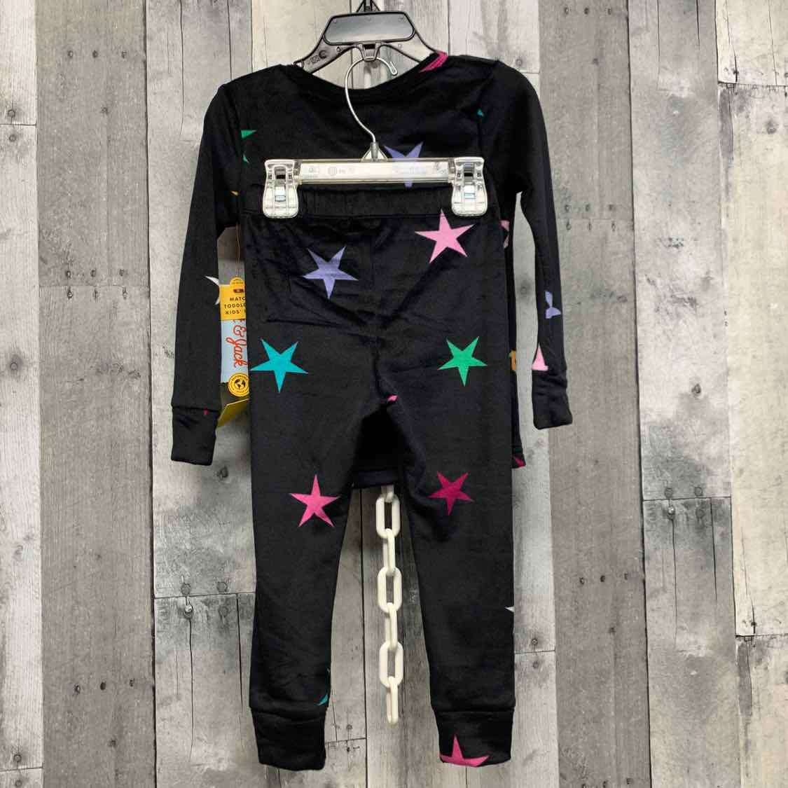 Size 3T Black Print Cat & Jack 2pc PJs