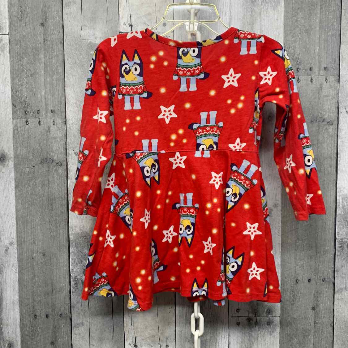 Size 2T Red Print Disney LS Dress