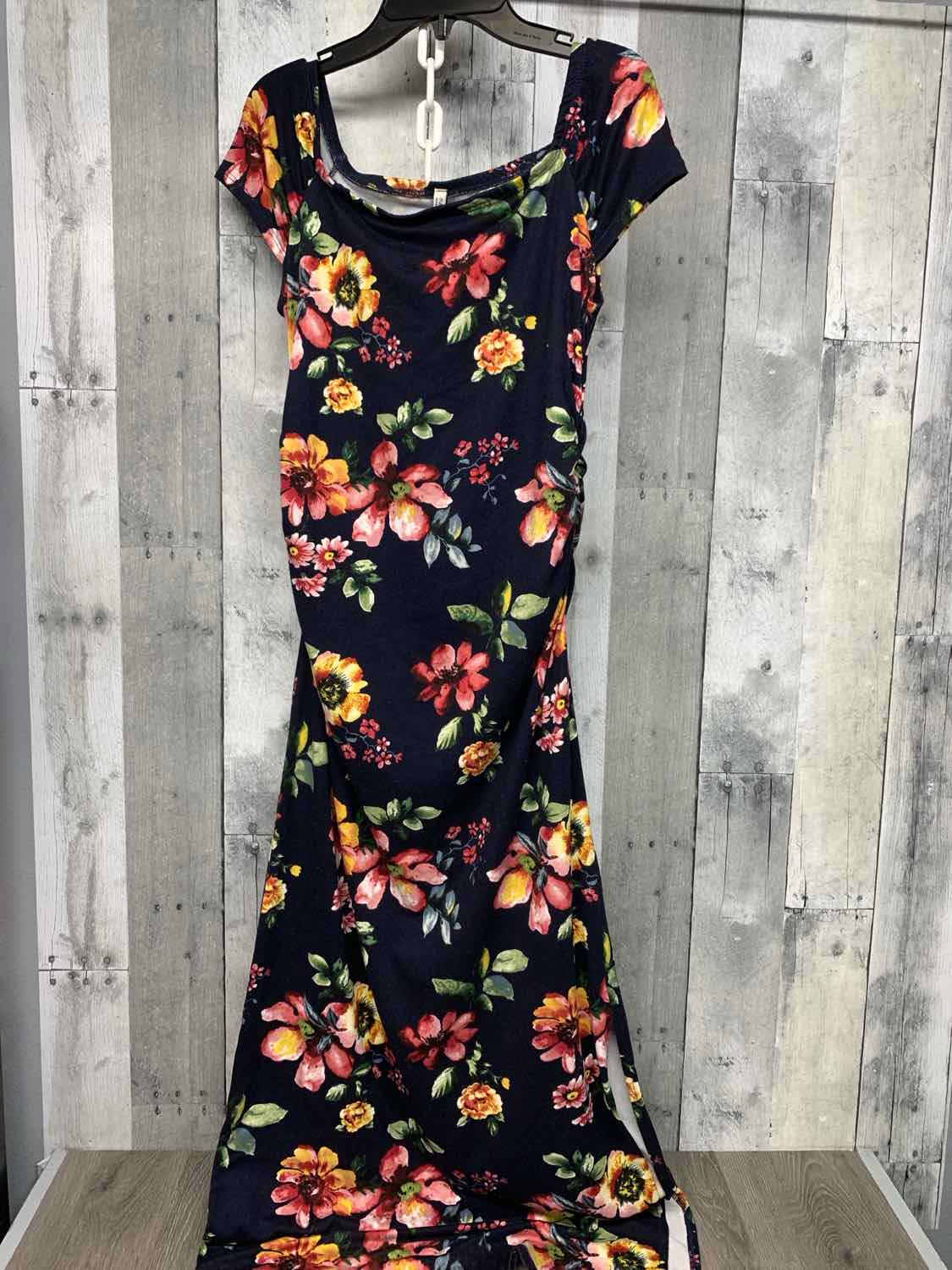 Size S Navy Floral Mid Brand Dress - Sleeveless