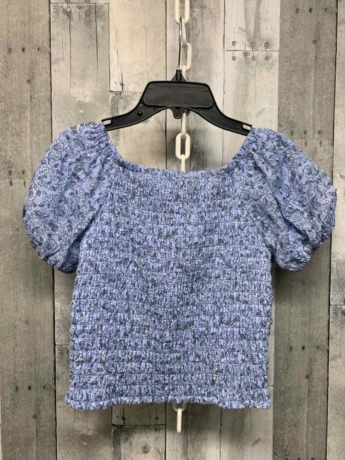 Size Large Blue Floral Print Speechless Short Sleeve Shirt