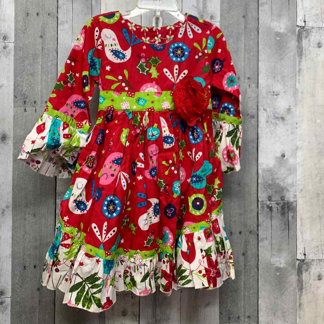 Size 2T Red Print Boutique Brand Dress