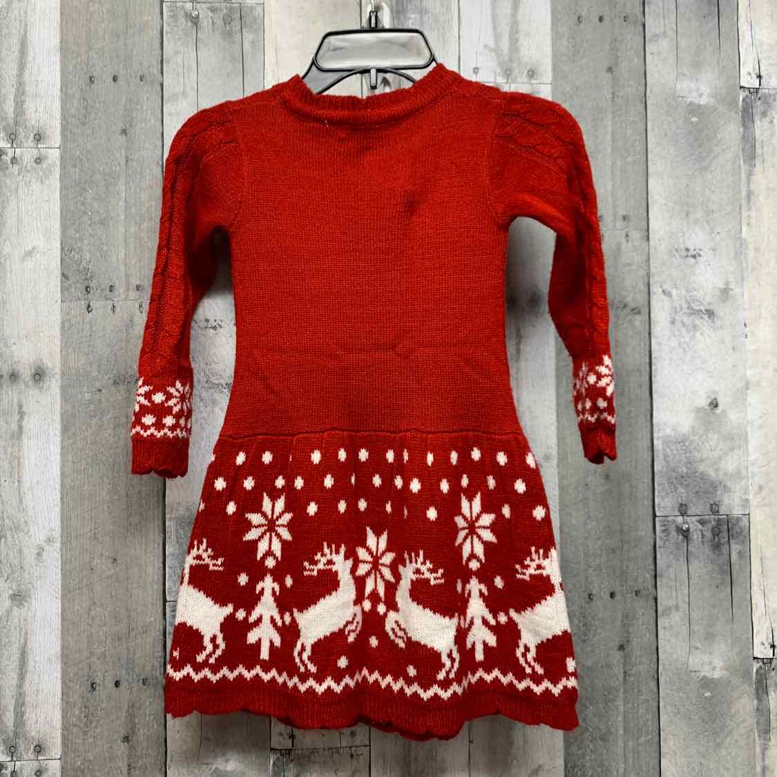 Size 4 Red 2 Hip LS Dress