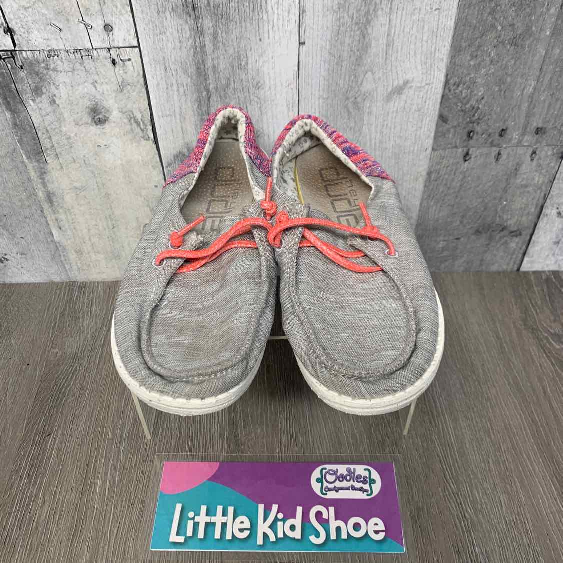 Size 13 Gray/Pink Hey Dude Loafers