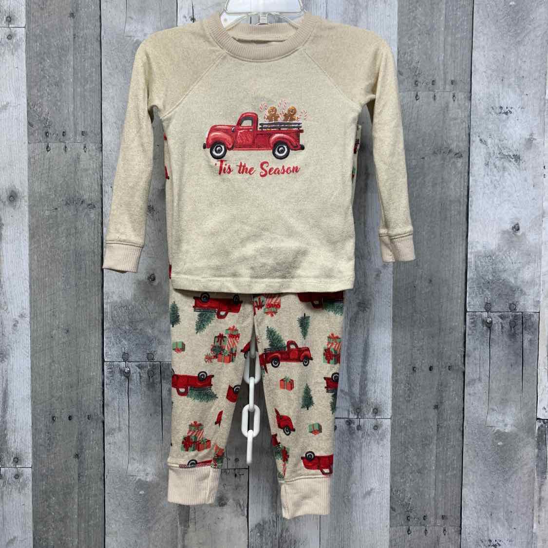 Size 2T Tan/Red Holiday Brands 2pc PJs