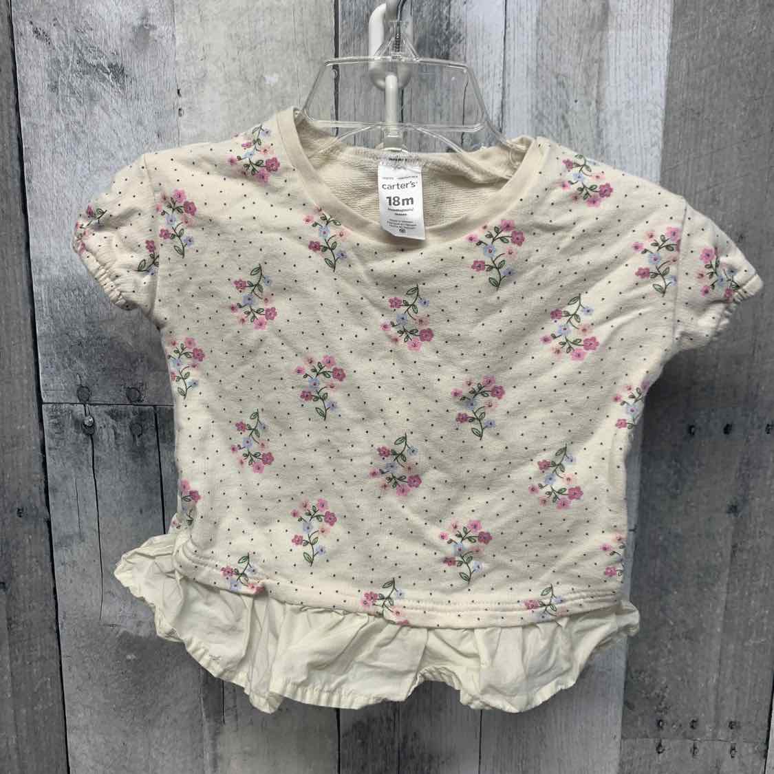 Size 18 Months White Print Carter's Shirt/Shorts - OodlesCB