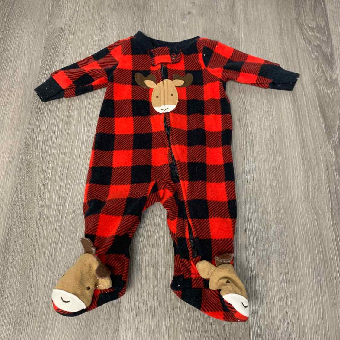 Size Preemie Red/Black Child of Mine Footy PJs
