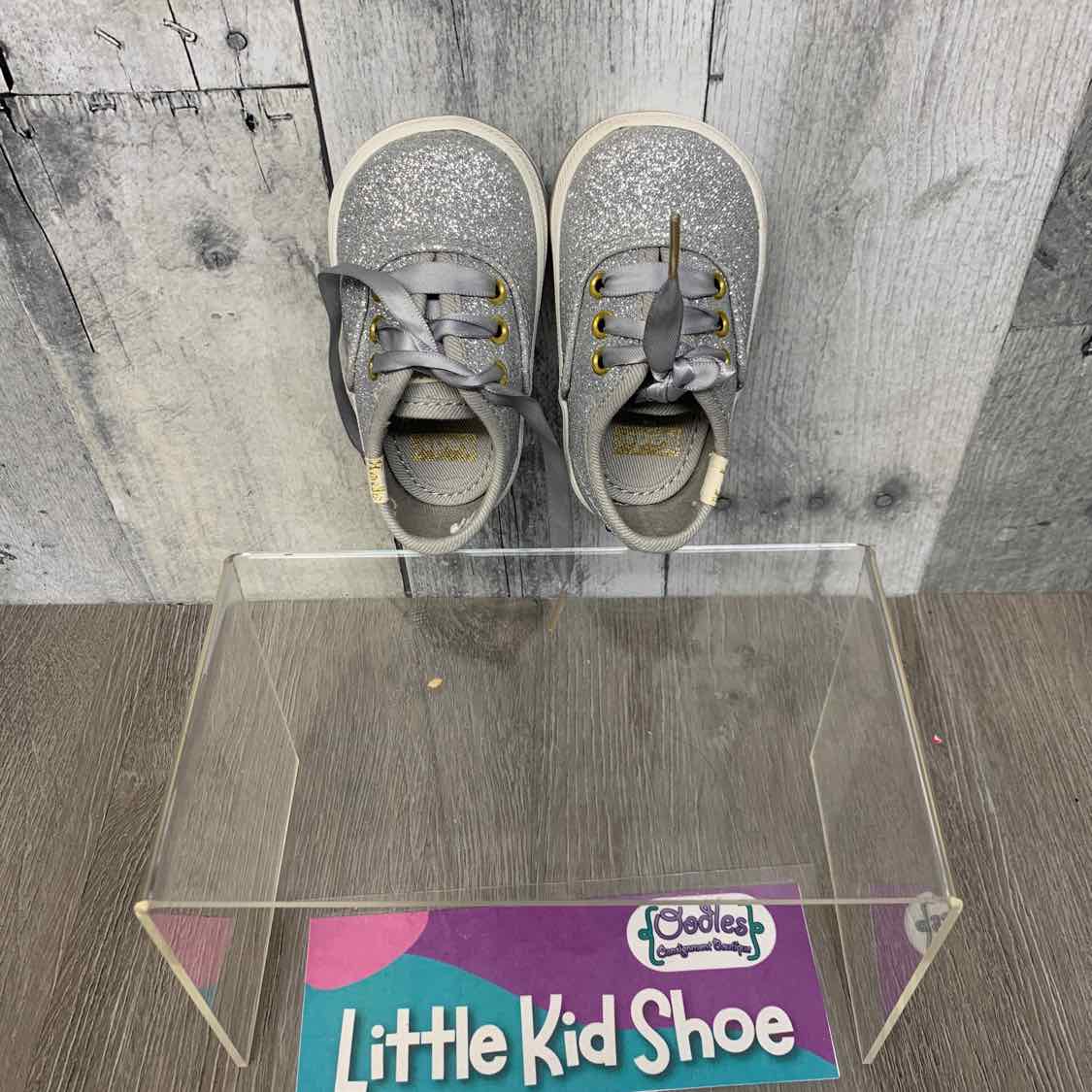 Size 1 Silver/White Keds Sneakers