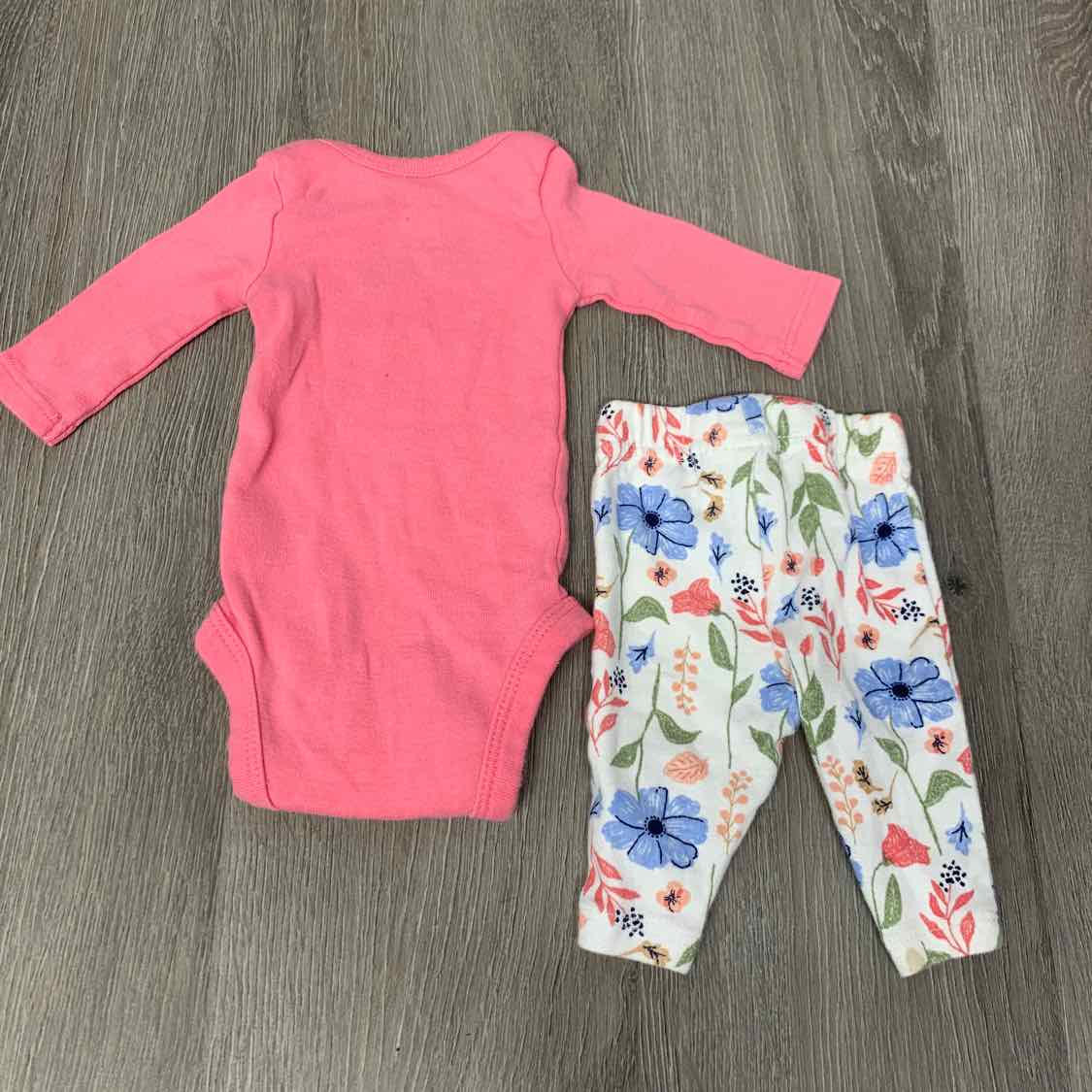 Size Preemie Pink/White Child of Mine Shirt/Leggings
