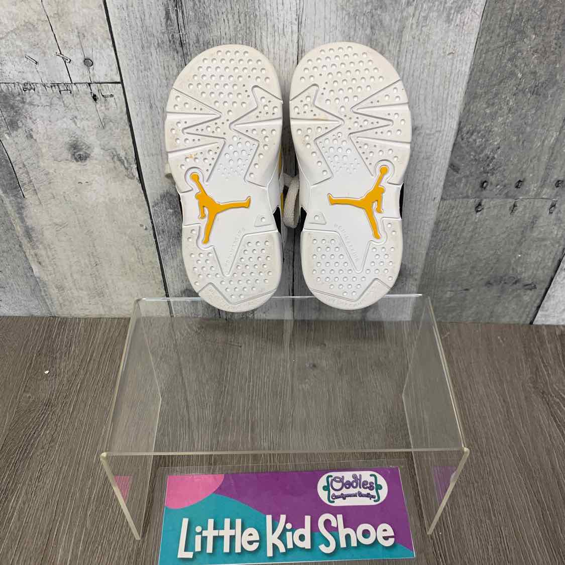 Size 5 White/Yellow Sport Brand Sneakers