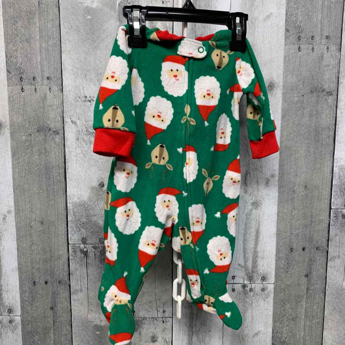 Size 3 Months Green/Red Carter's Footy PJs