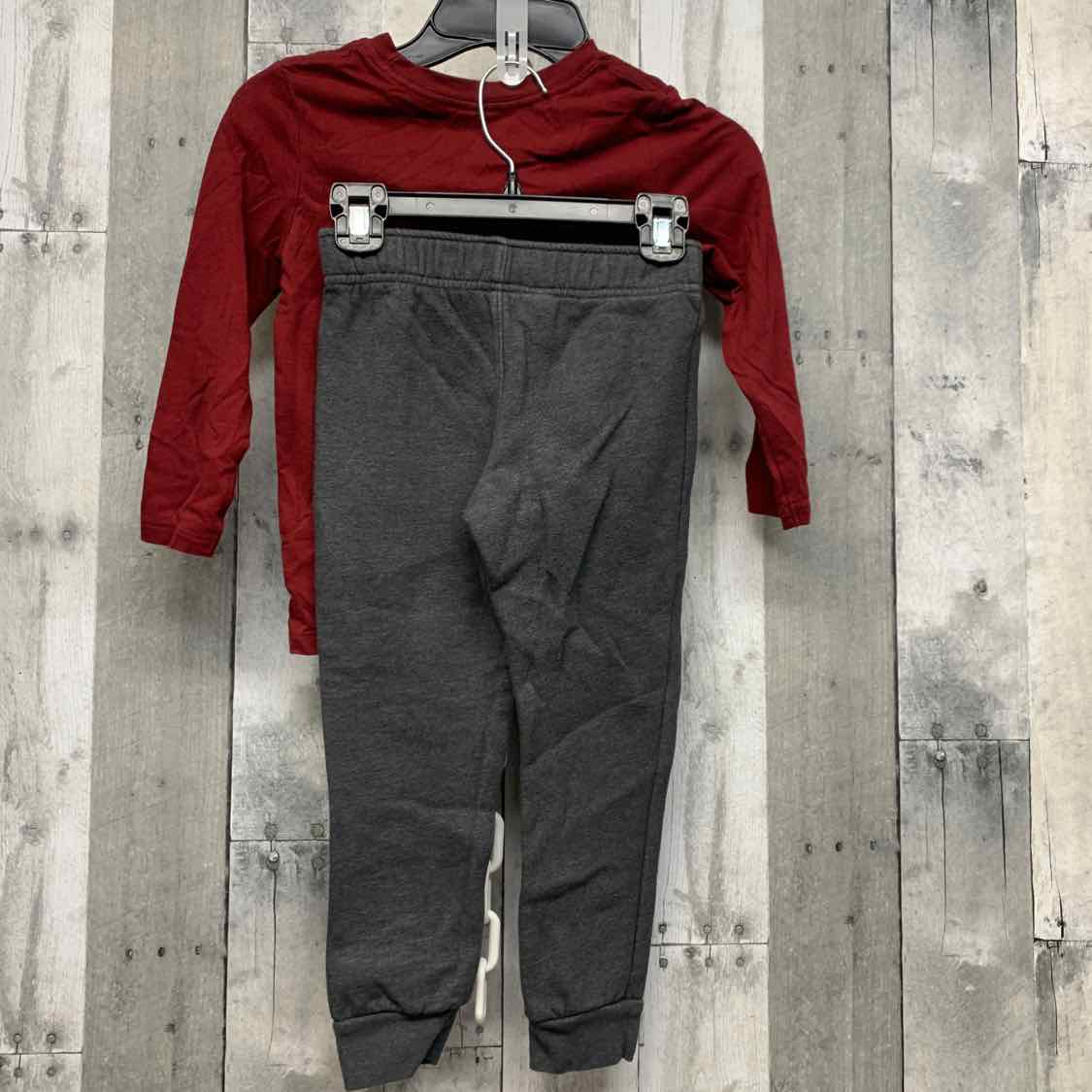 Size 4T Burgundy/Gray Cat & Jack Shirt/Pants