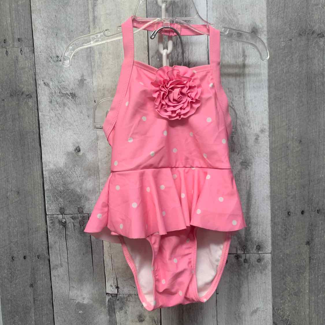 Size 18-24 Months Pink/White Old Navy Swim Suit - 1pc