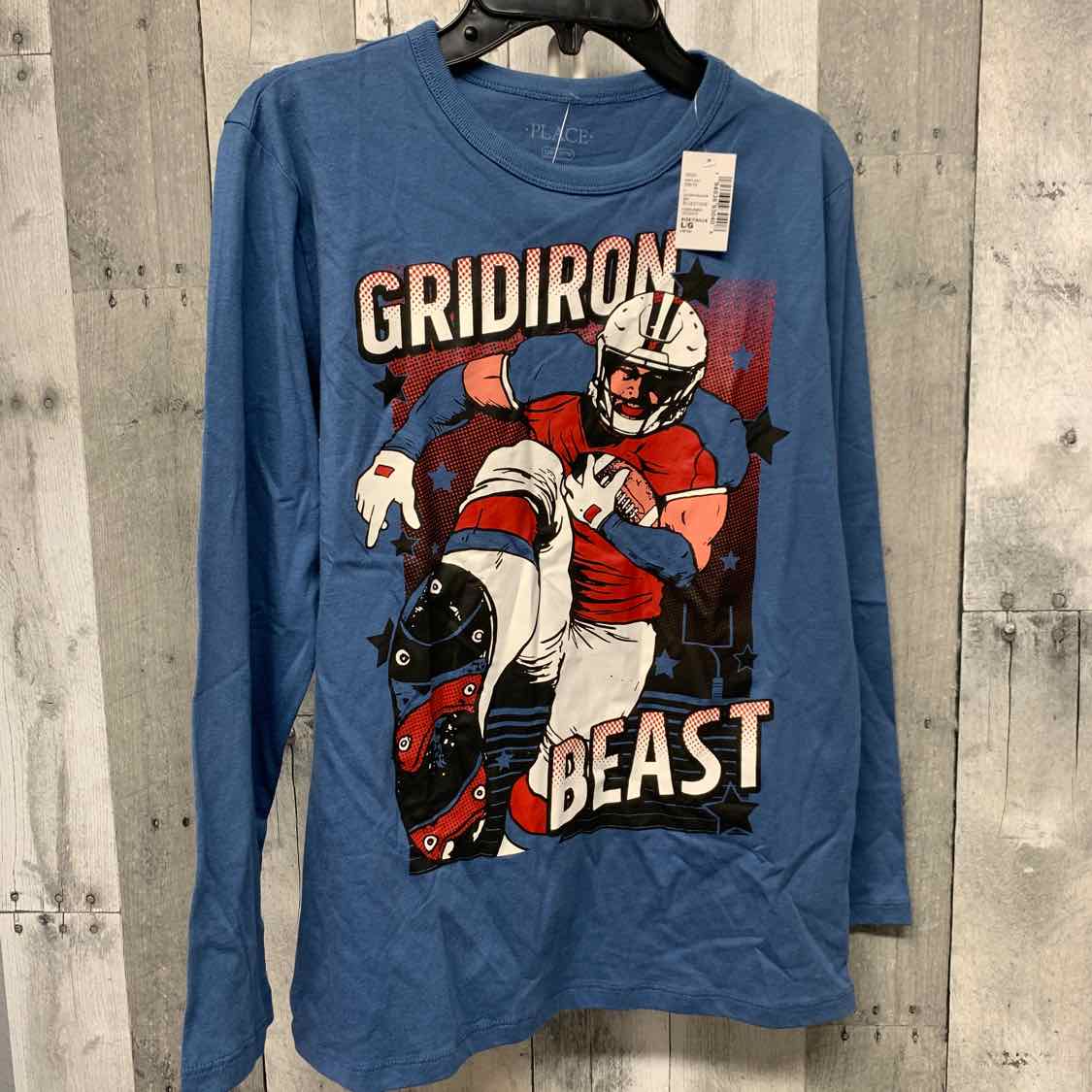 Size 10/12 Blue Graphic Children's Place Long Sleeve Shirt