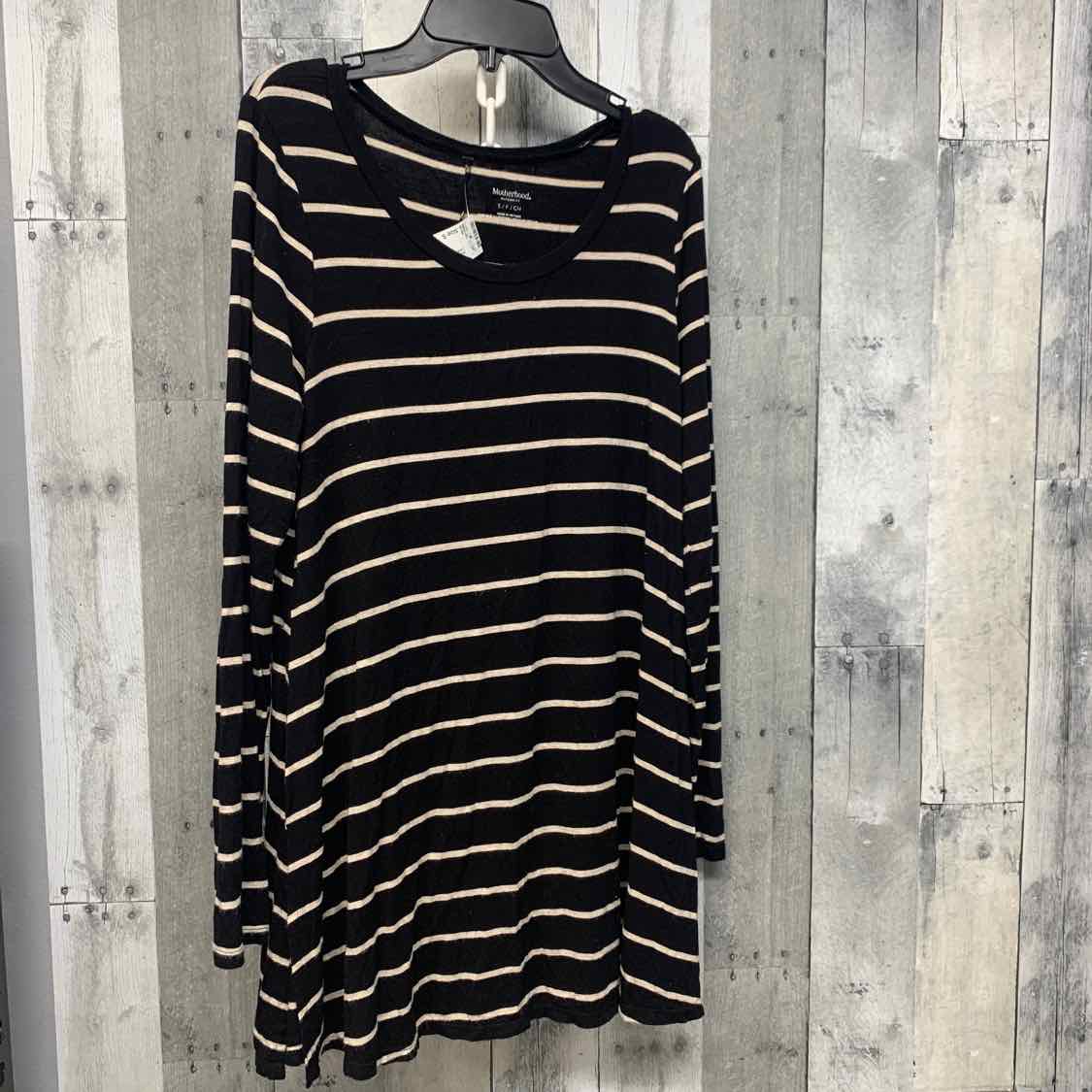 Size S Black Striped Motherhood Long Sleeve Top