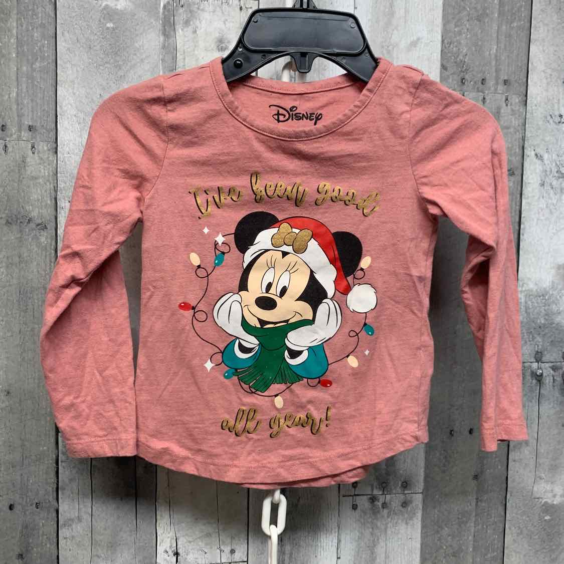 Size 5T Pink Graphic Disney Long Sleeve Shirt