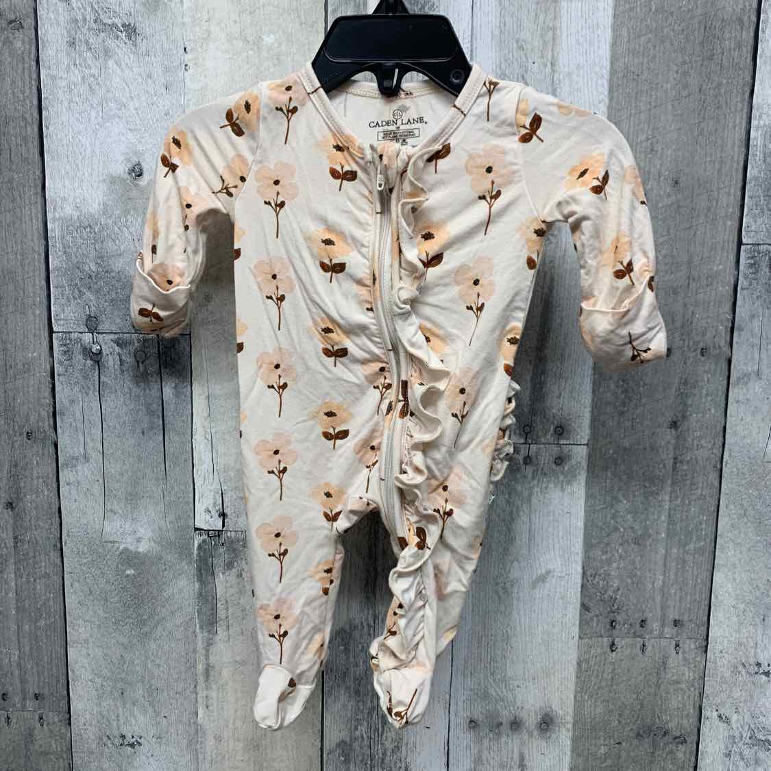 Size Newborn White Bamboo Footy PJs