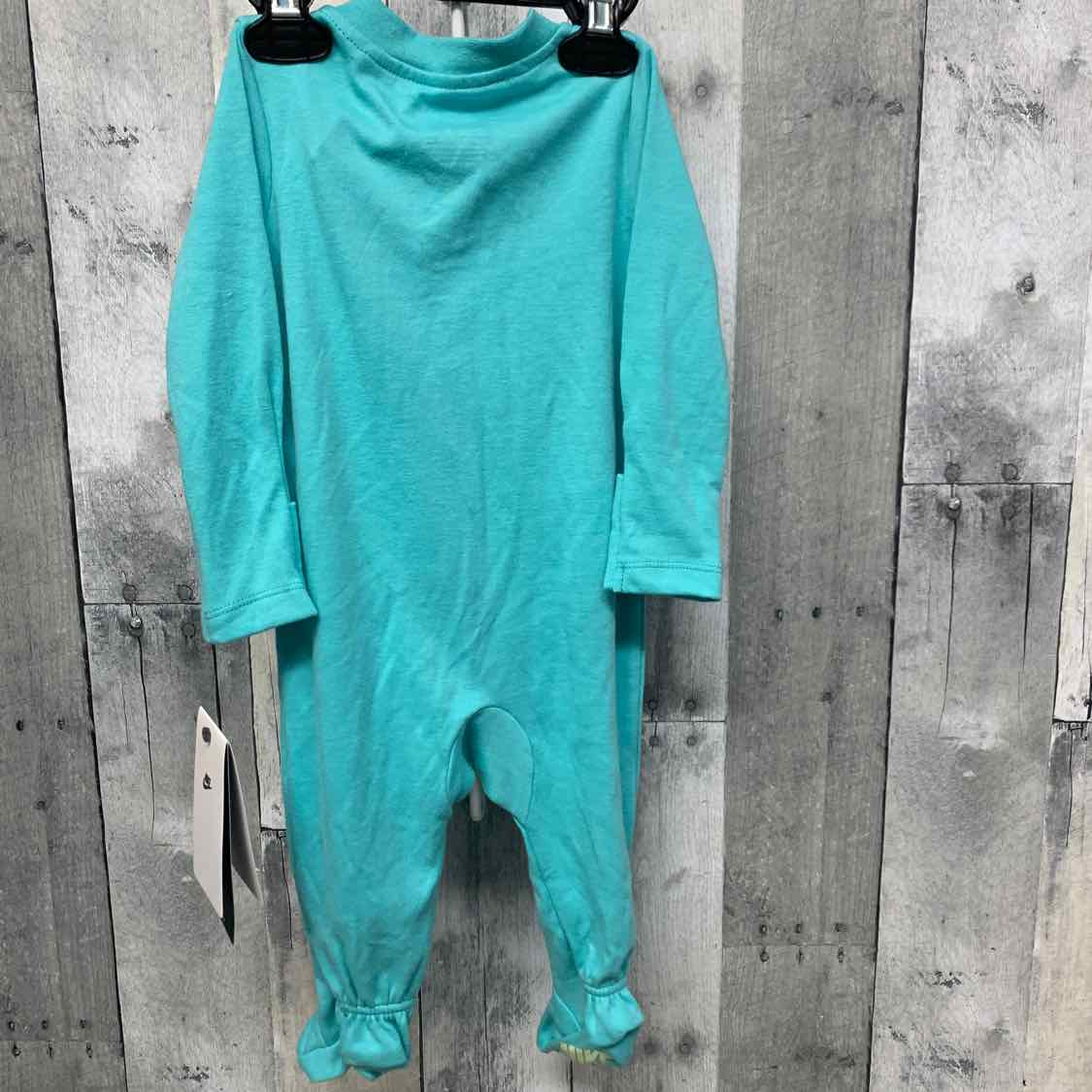Size 6 Months Teal Graphic Sport Brand Footy PJs