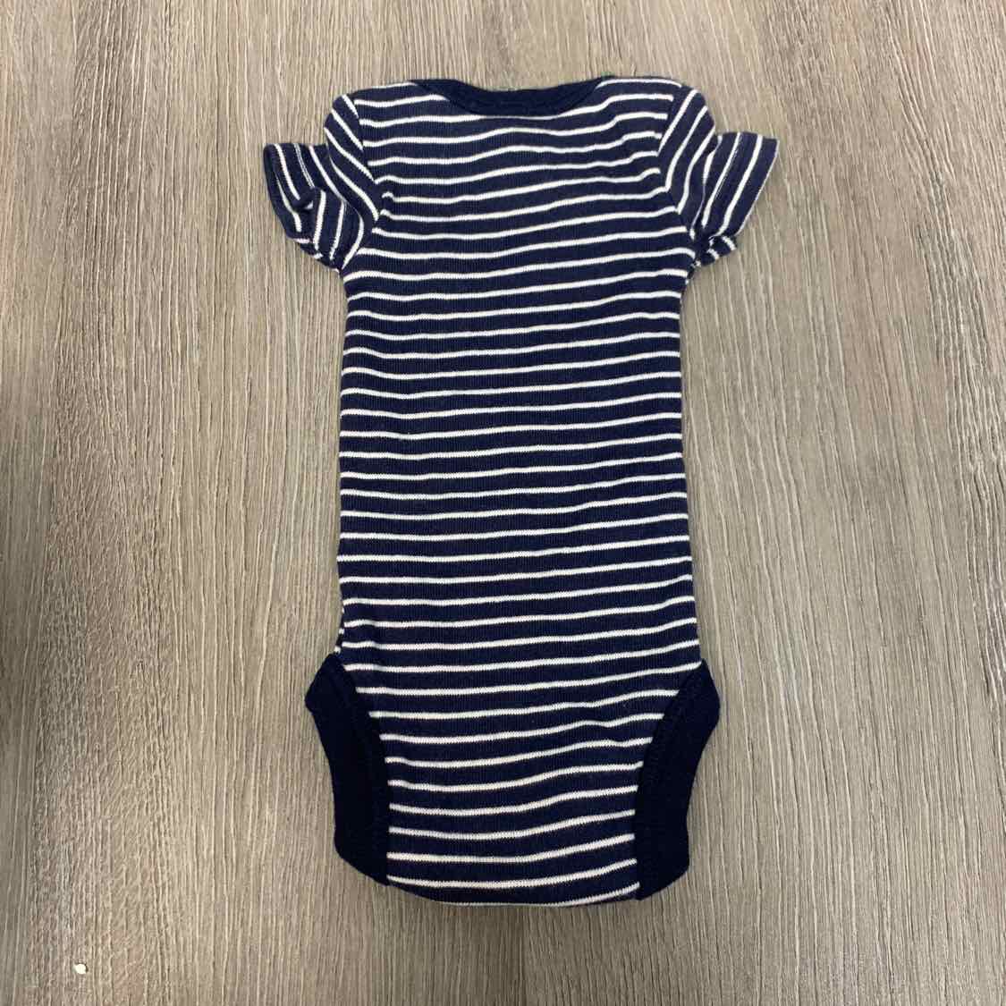 Size Preemie Navy Striped Precious First Bodysuit