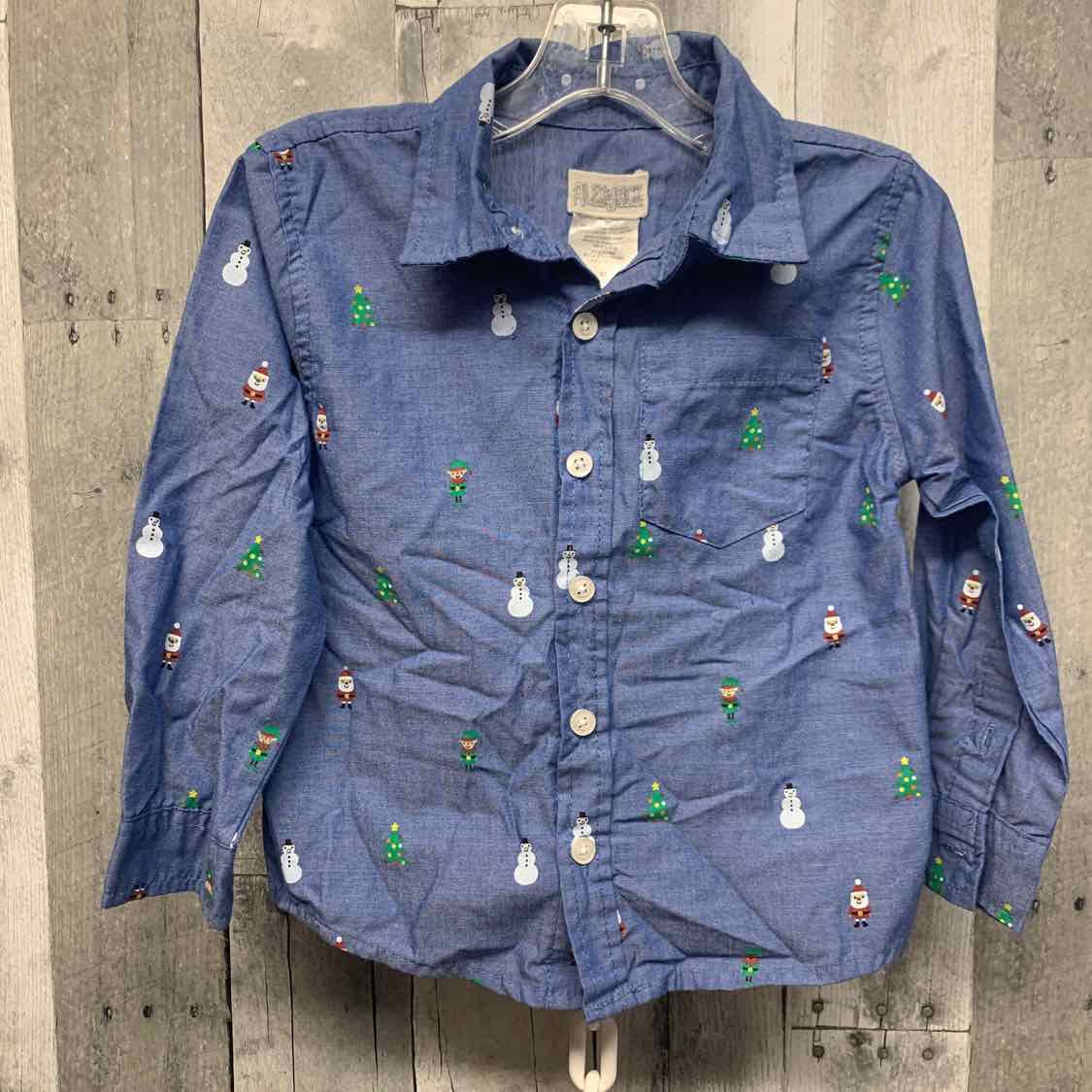 Size 3 Denim Graphic B Brand LS Button Up