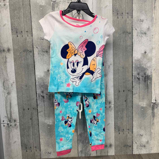 Size 3T White/Blue Disney 2pc PJs