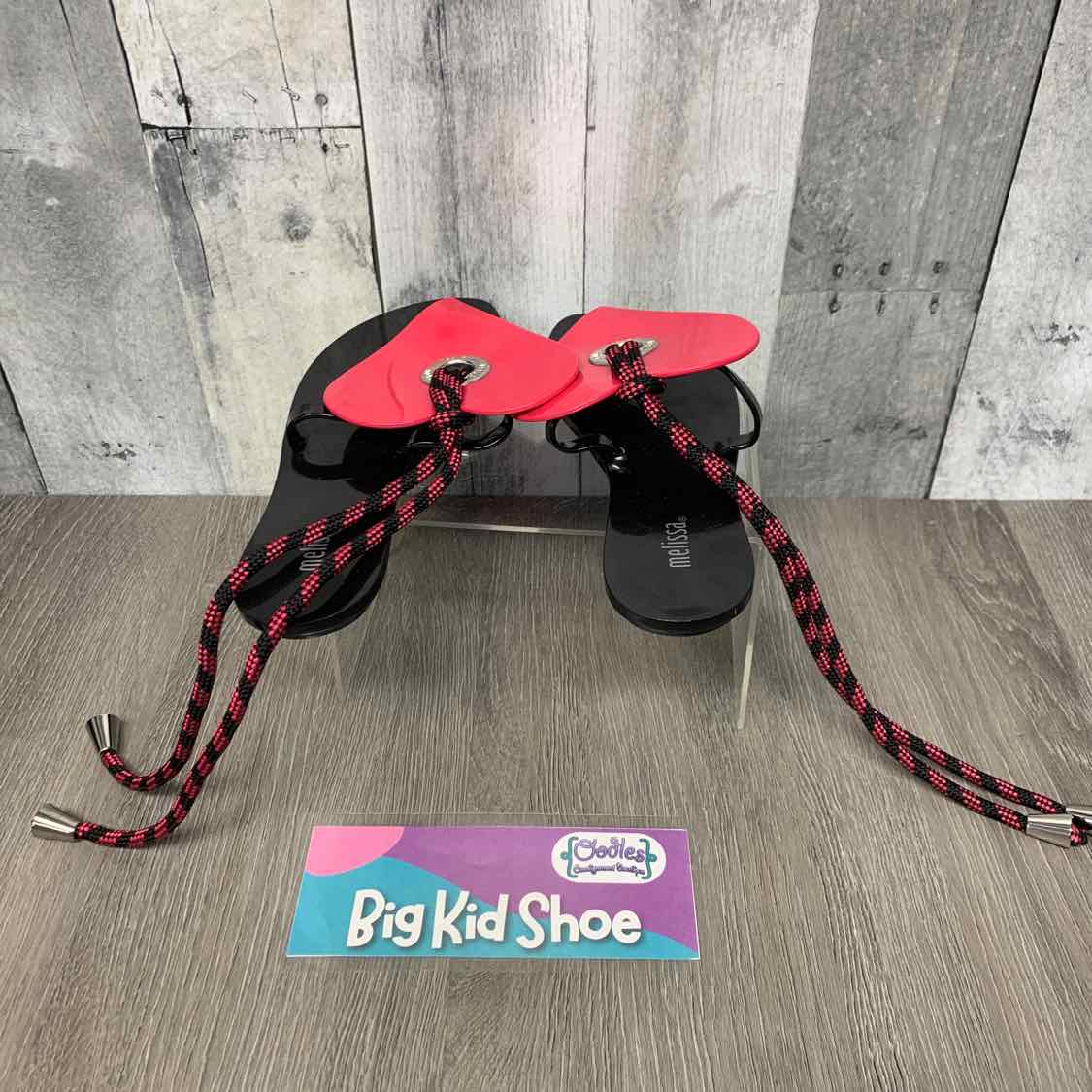 Size 5 Black/Pink Mini Melissa Sandals