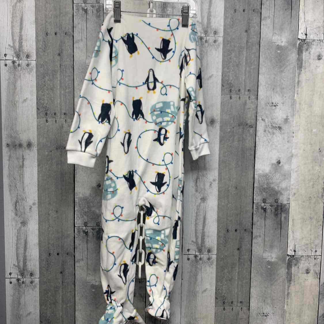 Size 2T White Print Child of Mine Footy PJs