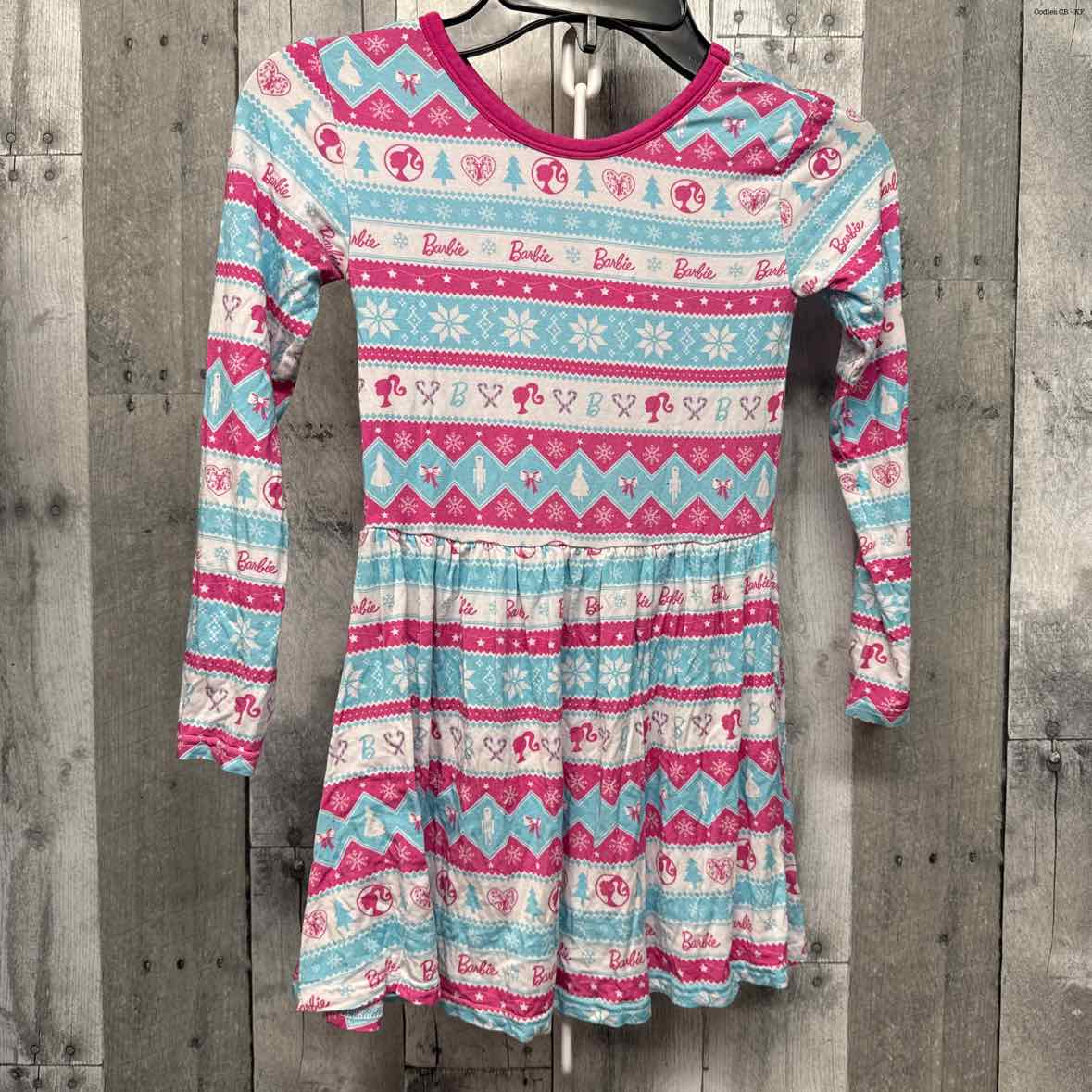 Size 5/6 White/Blue Bamboo LS Dress