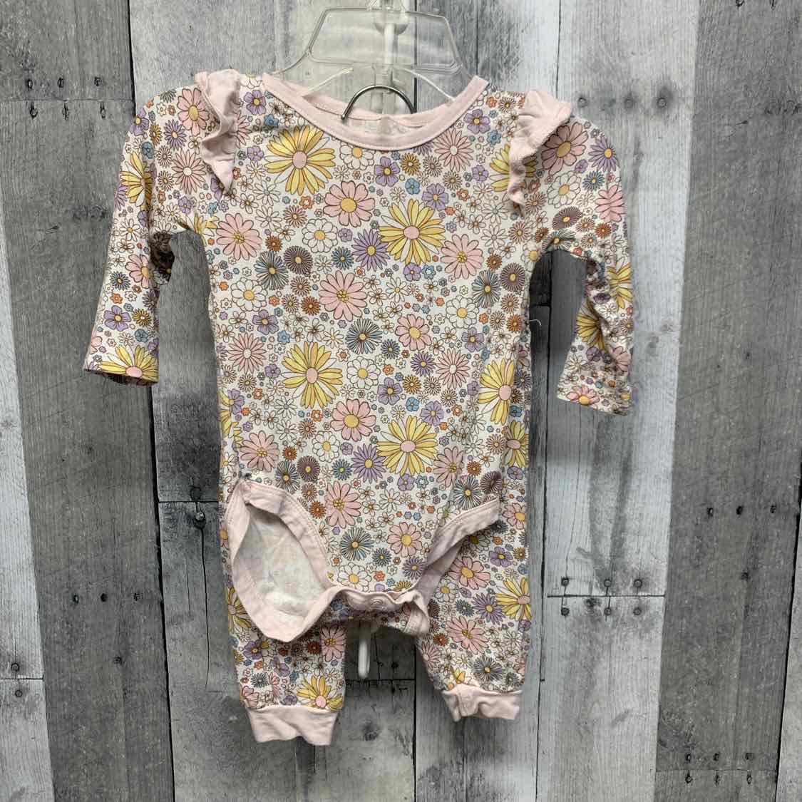 Size 3-6 Months White/Pink Bamboo Shirt/Leggings
