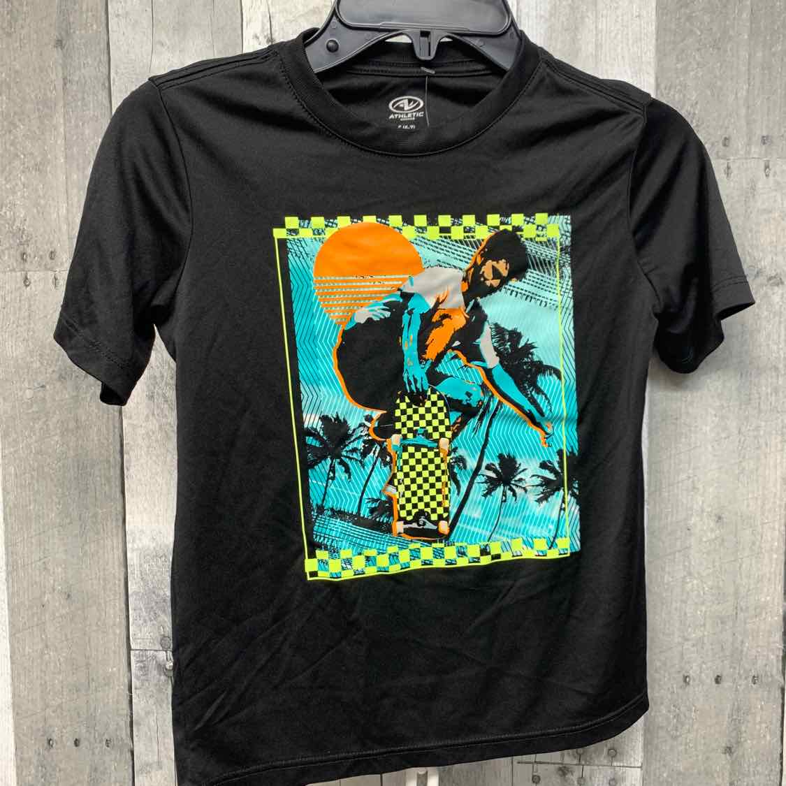 Size 6/7 Black Graphic Athletic Works T Shirt