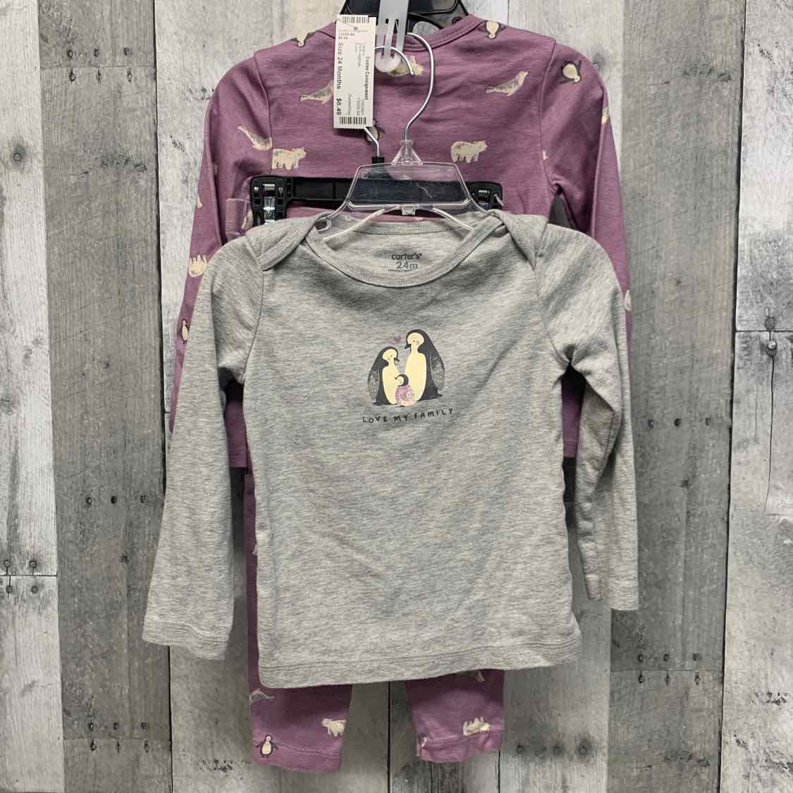 Size 24 Months Purple/Gray Carter's Shirt/Leggings