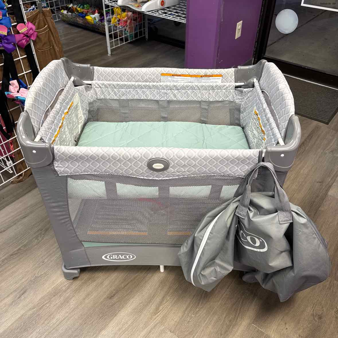 Graco Gray/Teal Pack N Play - OodlesCB