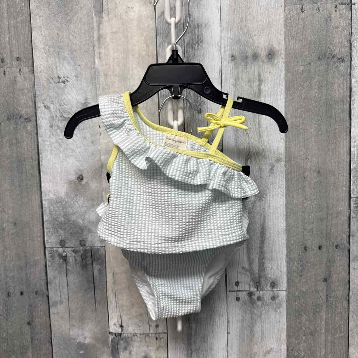 Size 6-9 Months Yellow/Teal First Impressions Swim Suit - 2pc+