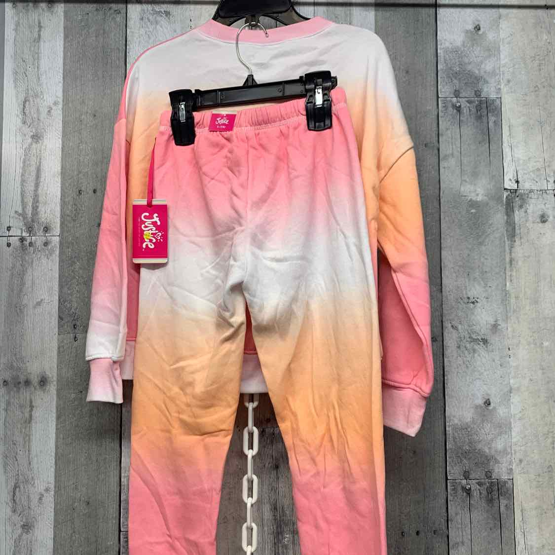 Size 7/8 Pink/Orange Justice Sweats - 2pc