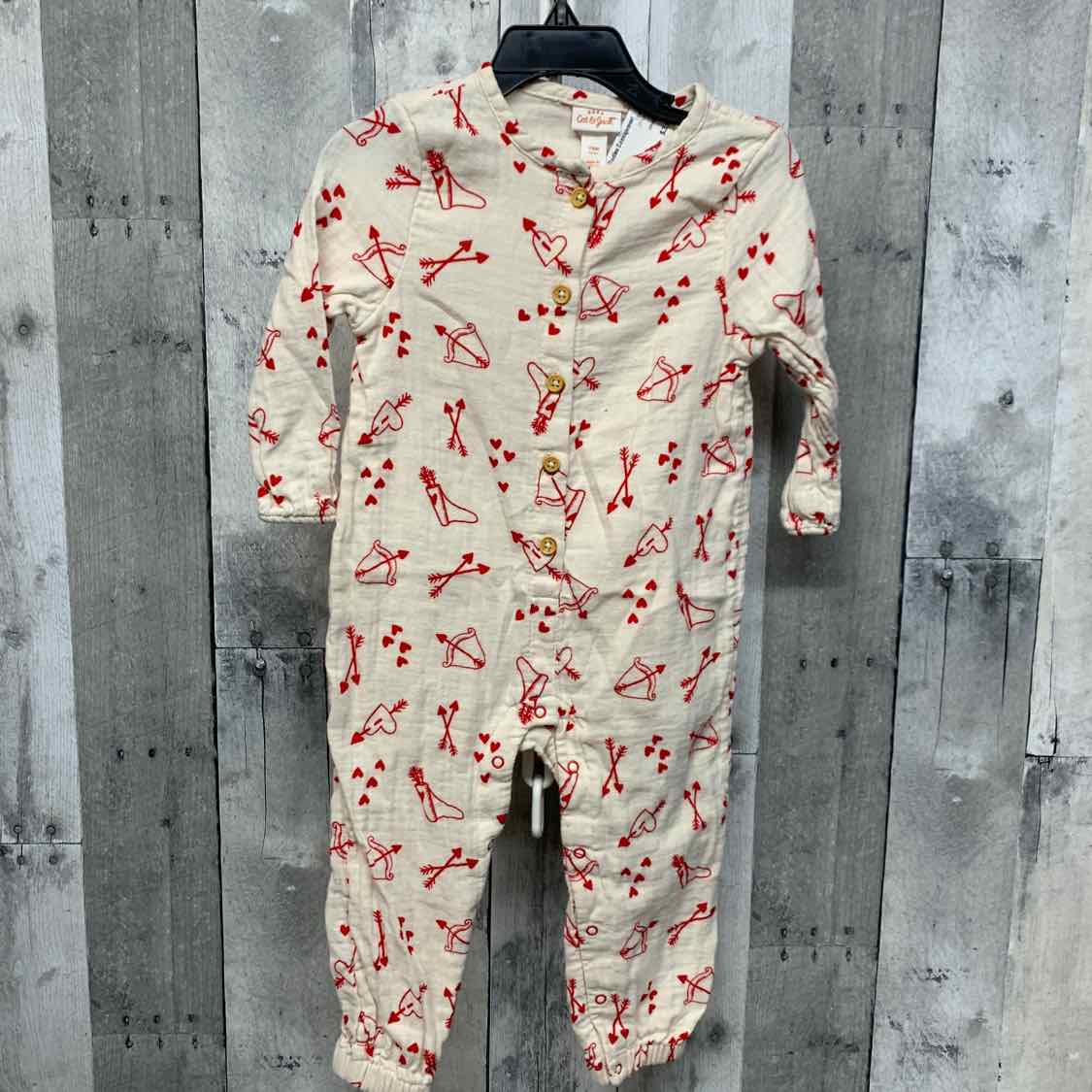 Size 18 Months White/Red Cat & Jack Romper