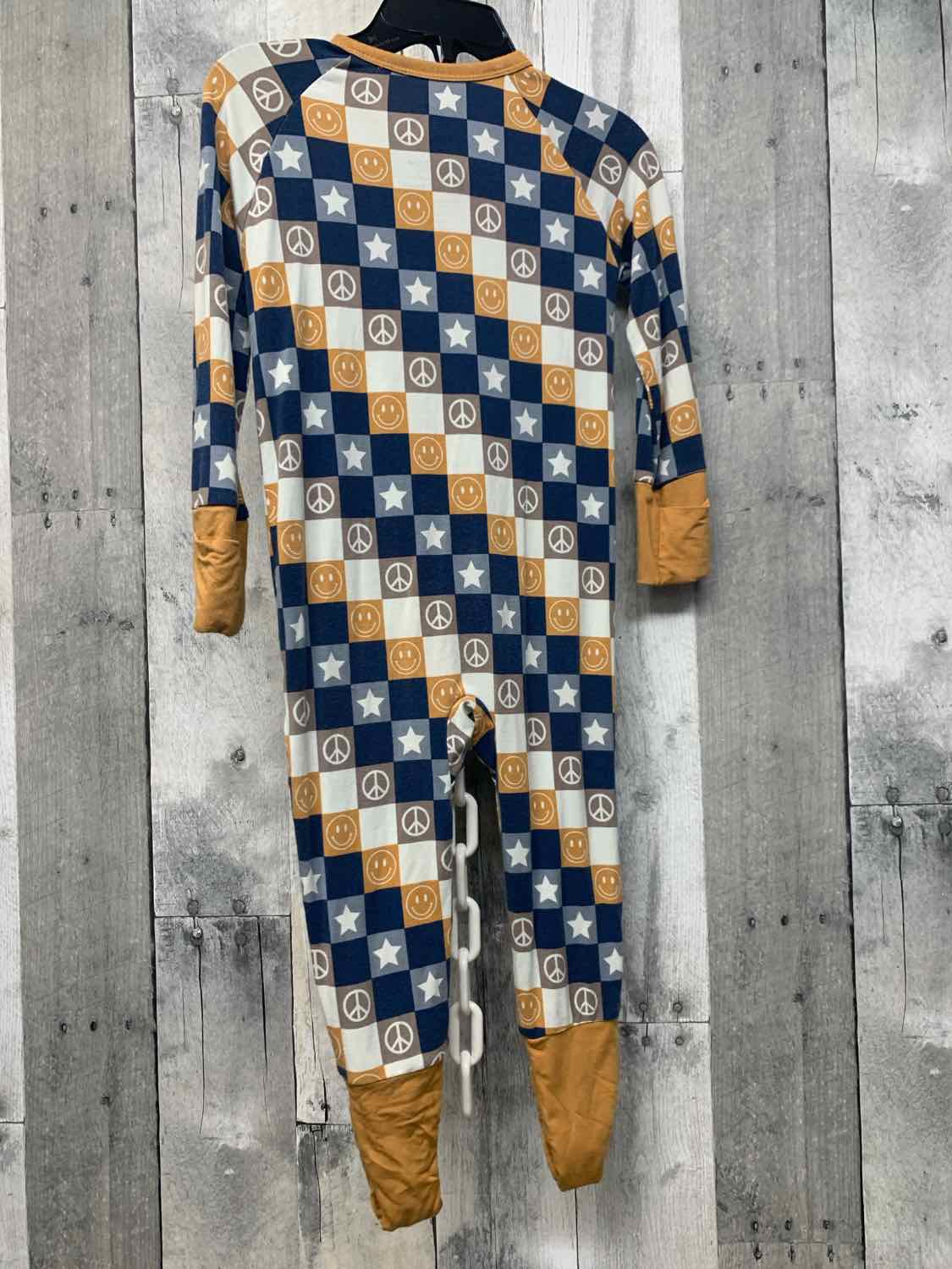 Size 18-24 Months Navy/Brown Bamboo Footy PJs