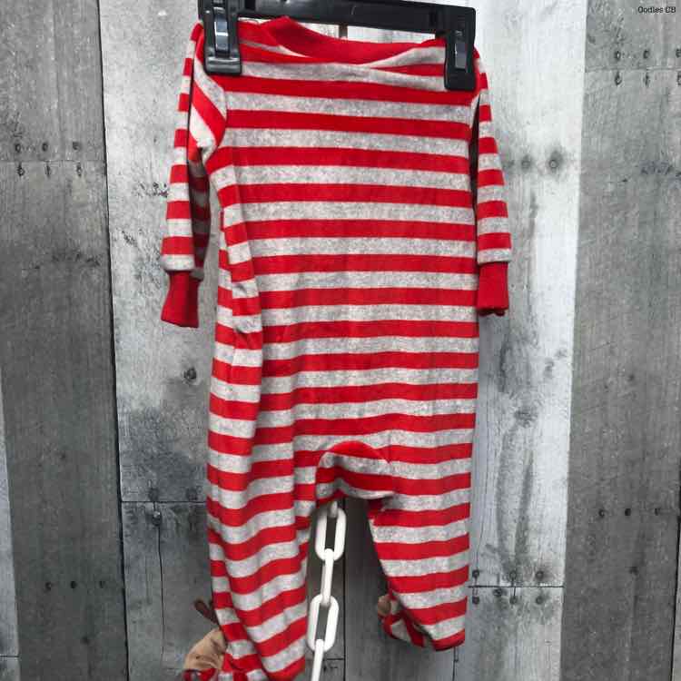 Size 3 Months Red/Gray Just One You Footy PJs
